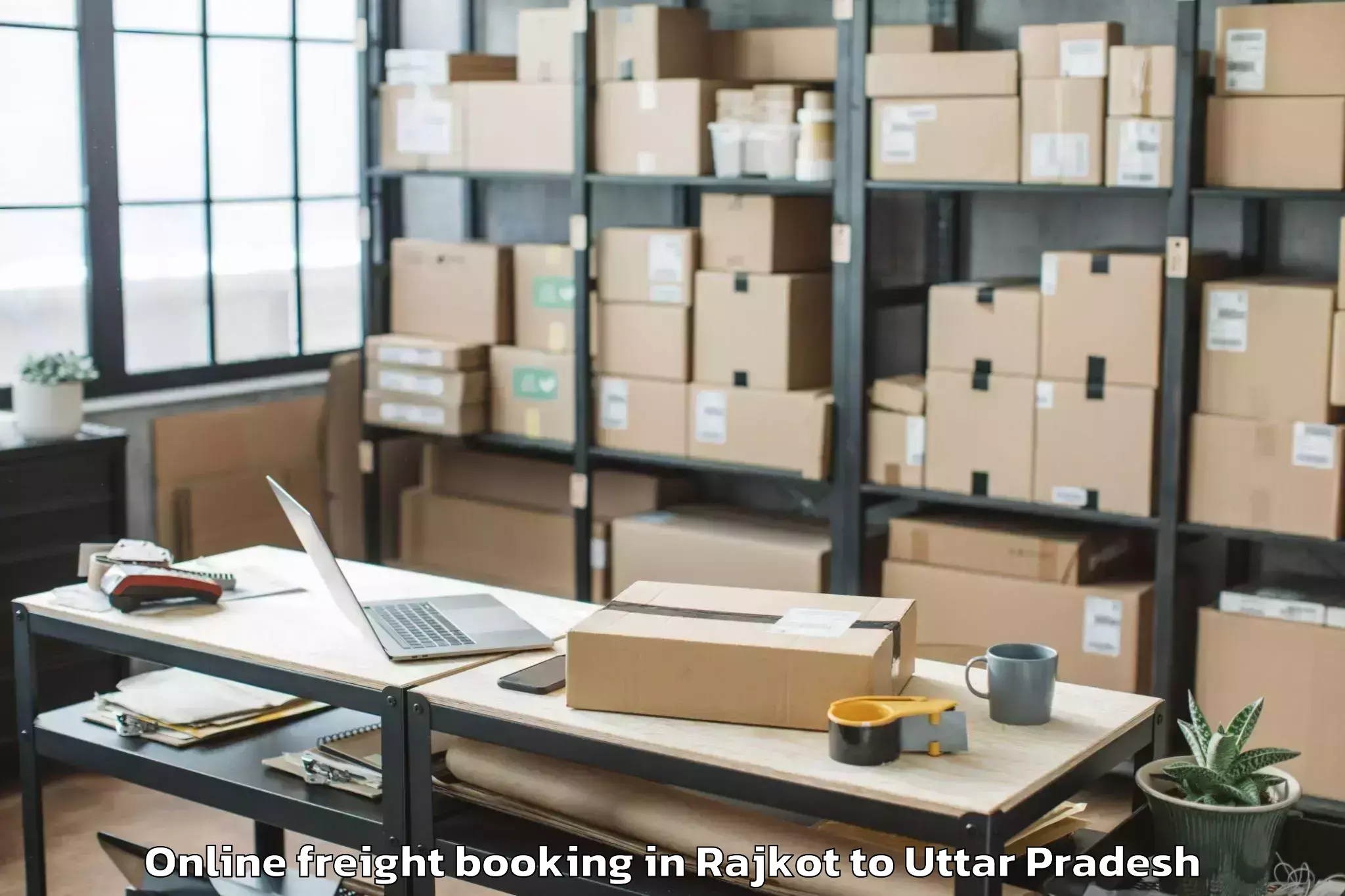 Trusted Rajkot to Haraiya Online Freight Booking